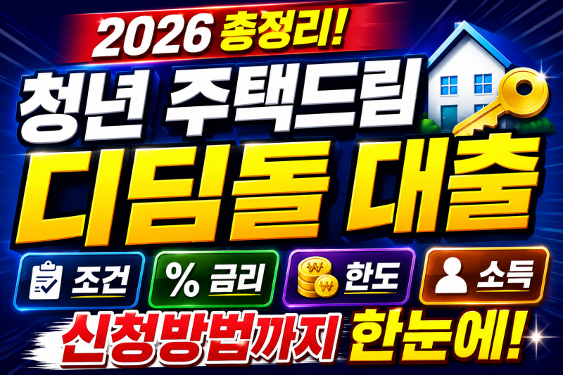 청년 주택드림 디딤돌 대출 2026 총정리｜조건·금리·한도·소득·신청방법까지