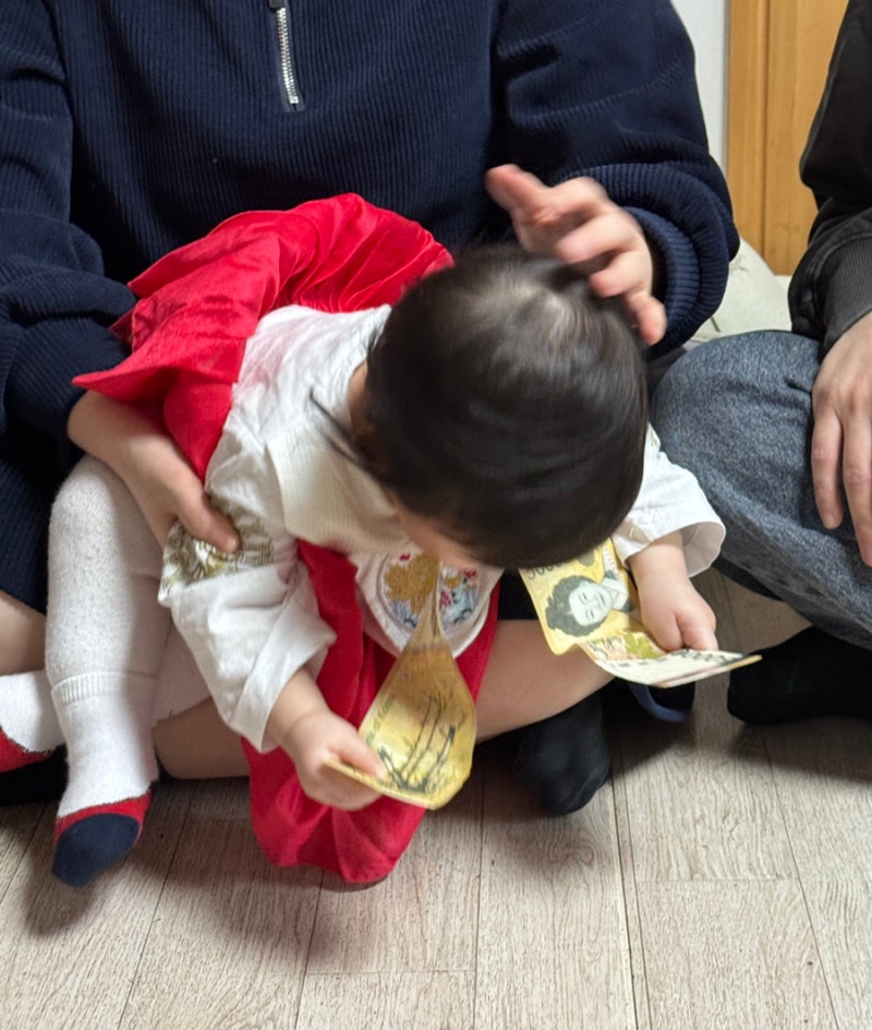 10개월 아기 한복 추천 포크칩스M 상세후기 | 돌아기 추석 설빔 추천