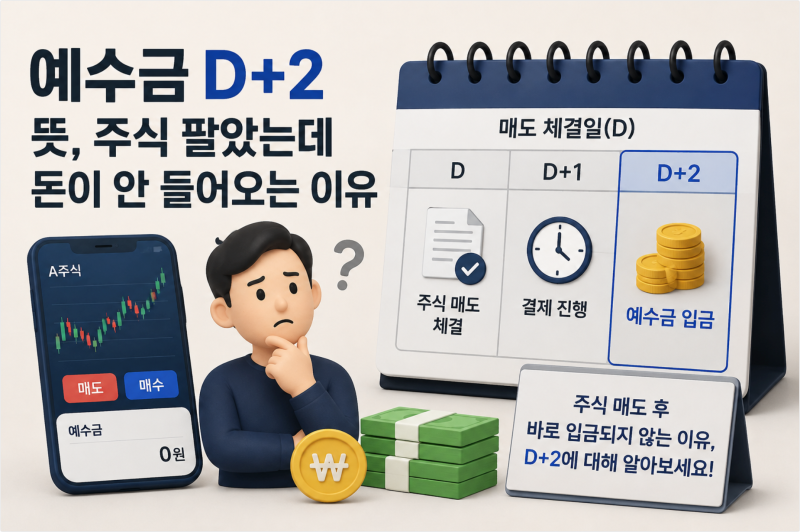 예수금 D+2 뜻, 주식 팔았는데 돈이 안 들어오는 이유