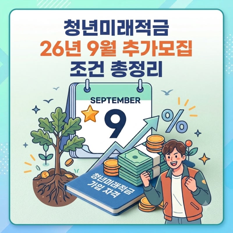 청년미래적금 9월 추가신청 일정 및 신청기준 총정리 (가입 자격·연 19% 혜택 비교)