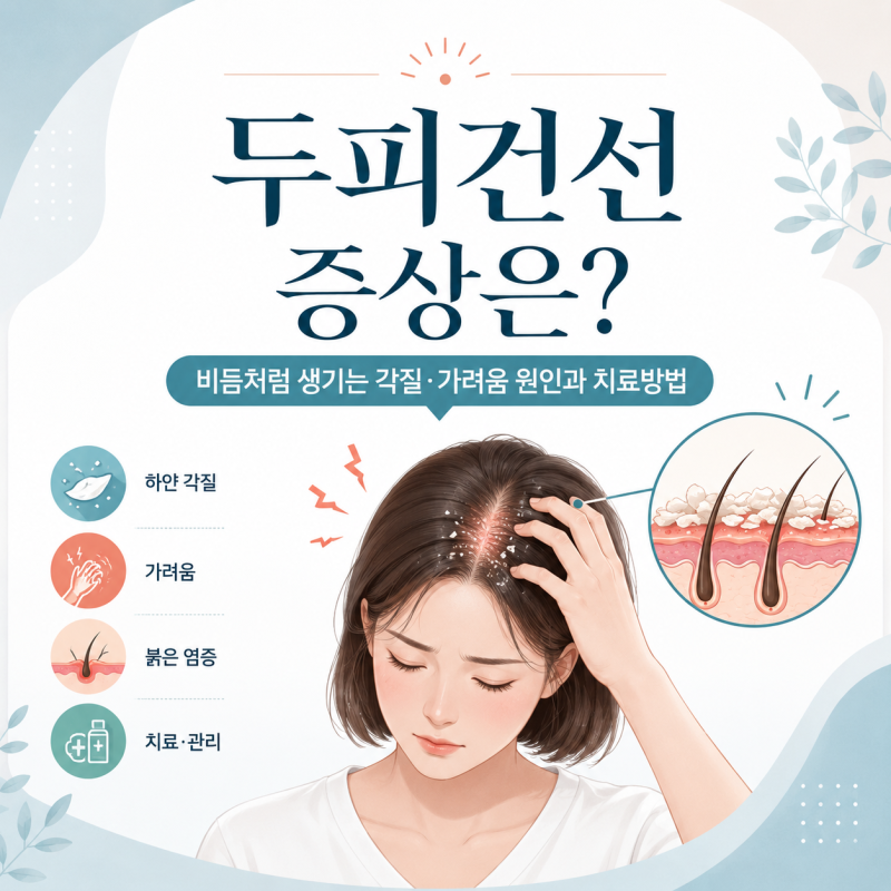 부산 두피건선 증상은? 비듬처럼 생기는 각질·가려움 원인과 치료방법