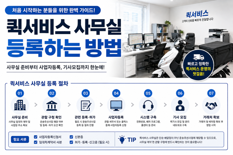 퀵서비스 사무실 등록하는 방법｜처음 시작하는 분들을 위한 쉬운 정리