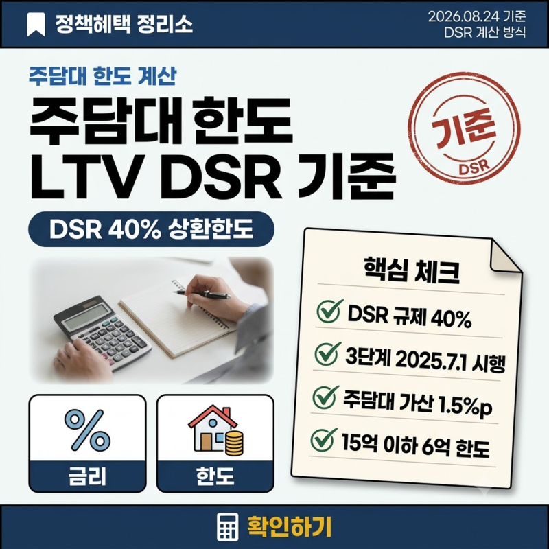 주택담보대출계산기 LTV DSR 한도와 금리 계산 기준