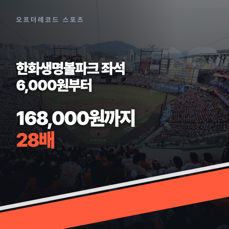한화생명볼파크 좌석 6,000원부터 168,000원까지.. 28배 차이나는 이유는?