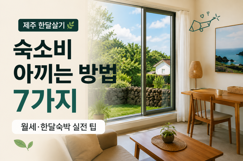 #28. 제주 한달살기 숙소비 아끼는 방법 7가지｜월세·한달숙박 실전 팁