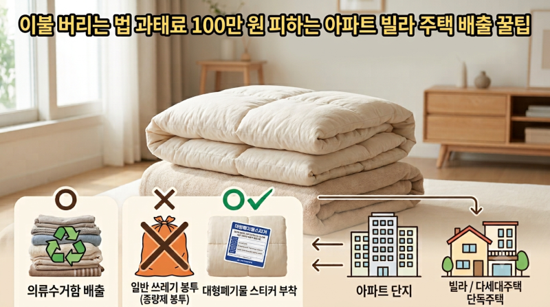 이불 버리는 법 과태료 100만 원 피하는 아파트 빌라 주택 배출 꿀팁