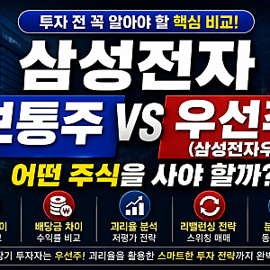 삼성전자 우선주 배당금 보통주와 우선주 차이점 배당수익률 비교(우선주로 사야하는 이유 ....