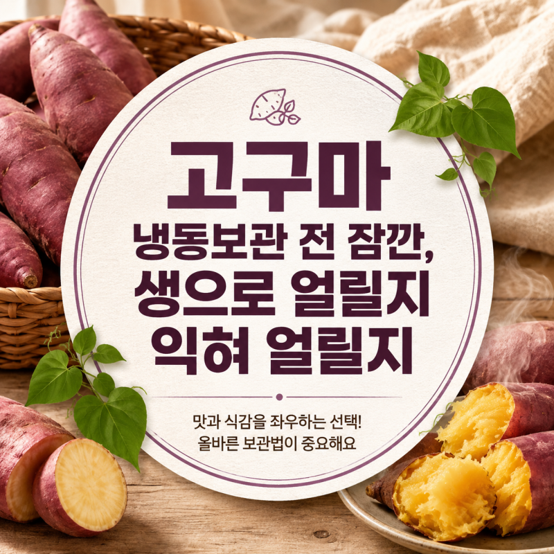 고구마 냉동보관 전 잠깐, 생으로 얼릴지 익혀 얼릴지