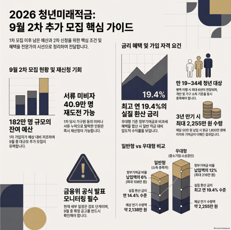 2026 청년미래적금 9월 2차 신청 가능할까? 금리 및 가입 조건 총정리