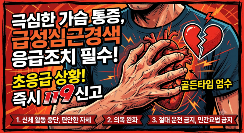 급성심근경색 증상 자각 시 응급처치 3가지 (직접 운전 금지 이유)!!!