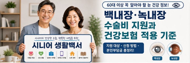 백내장·녹내장 수술비 지원과 건강보험 적용 기준｜60대 이상 꼭 알아야 할 눈 건강 정보