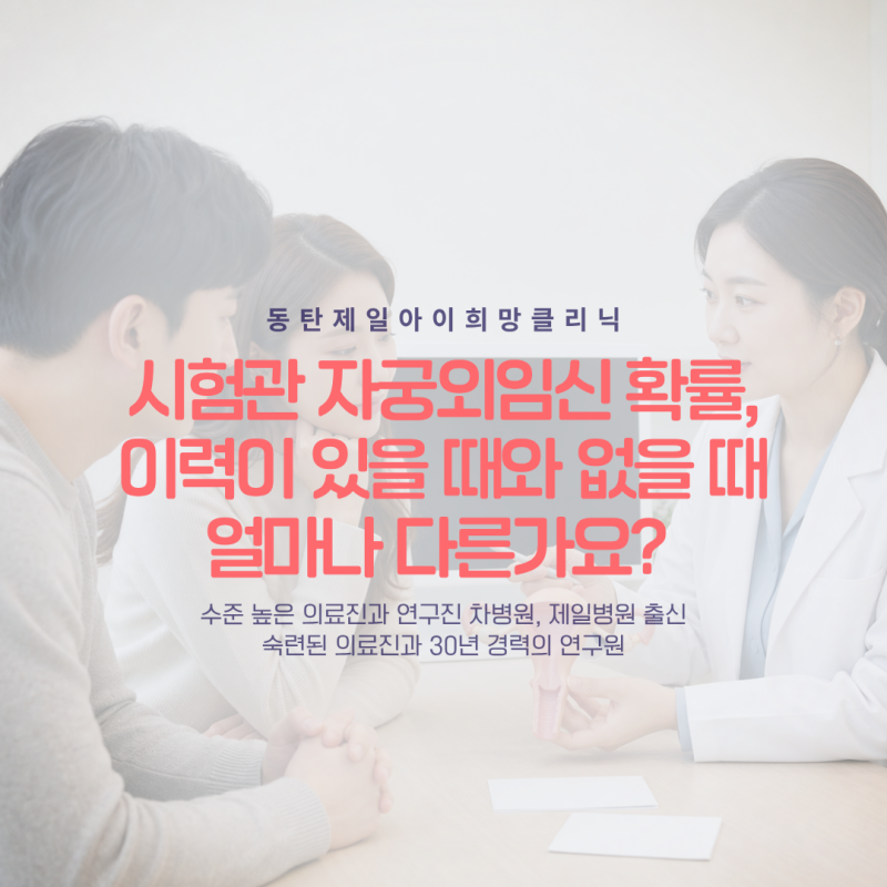 시험관 자궁외임신 확률, 이력이 있을 때와 없을 때 얼마나 다른가요?