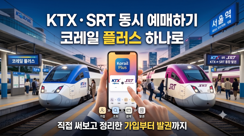 고속철도 통합 앱 코레일 플러스 하나로 KTX SRT 동시 예매하기: 직접 써보고 정리한 가입부터 ....