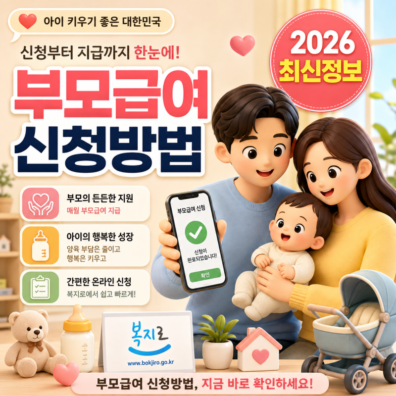 2026 부모급여 신청방법, 지급일 25일·월 100만원 조건 총정리