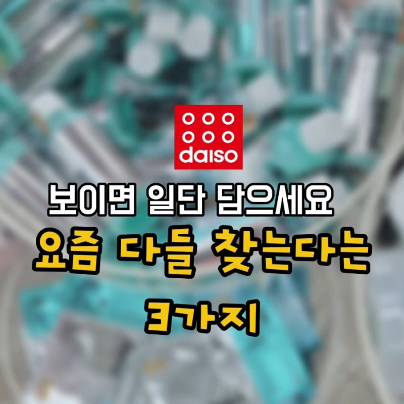 다이소 “저만 이제 알았나요?” 요즘 다들 찾는다는 인기 추천템 3가지