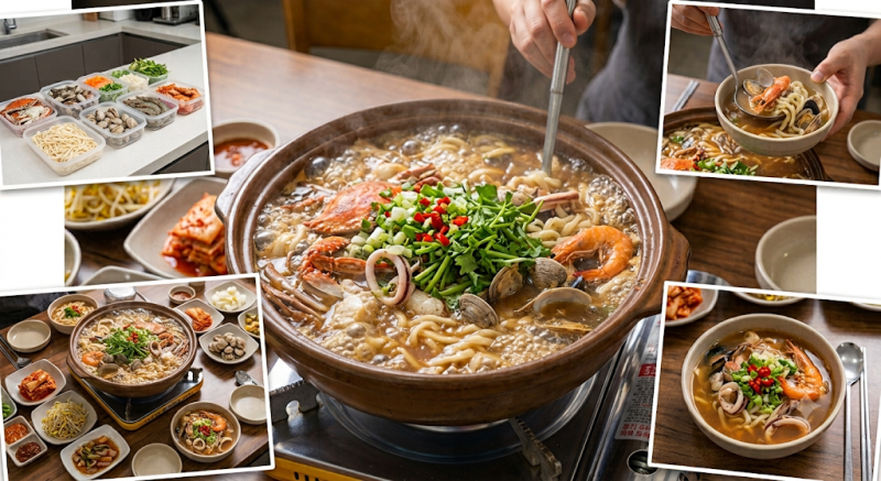 남은 해산물로 만드는 15분 완성 인천식 해물 칼국수 레시피