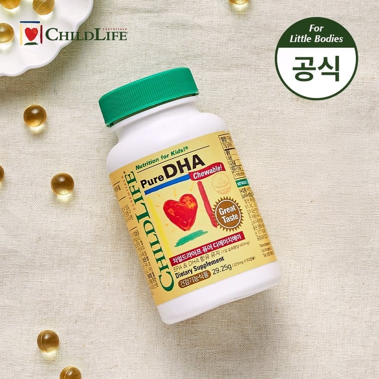 차일드라이프 퓨어DHA 오메가3 유아 어린이 키즈 영양제 추천, 노르웨이산 젤리 츄어블 솔직 ....
