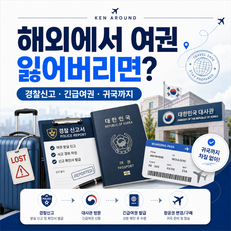 해외에서 여권 잃어버리면 어떻게 해야 할까?｜경찰신고부터 긴급여권·귀국까지