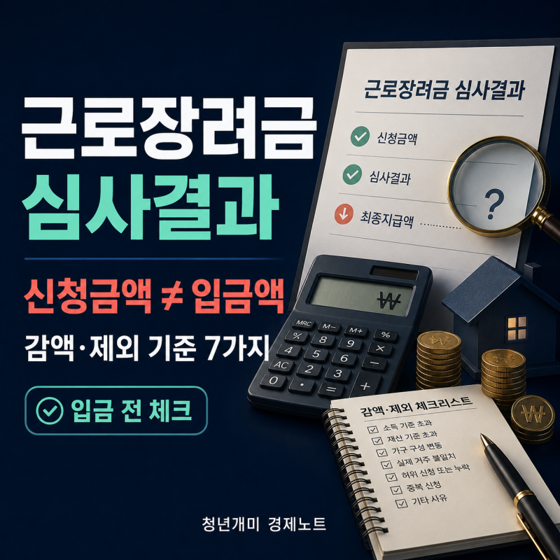 근로장려금 심사결과 2026, 신청금액과 입금액 다른 7가지 이유