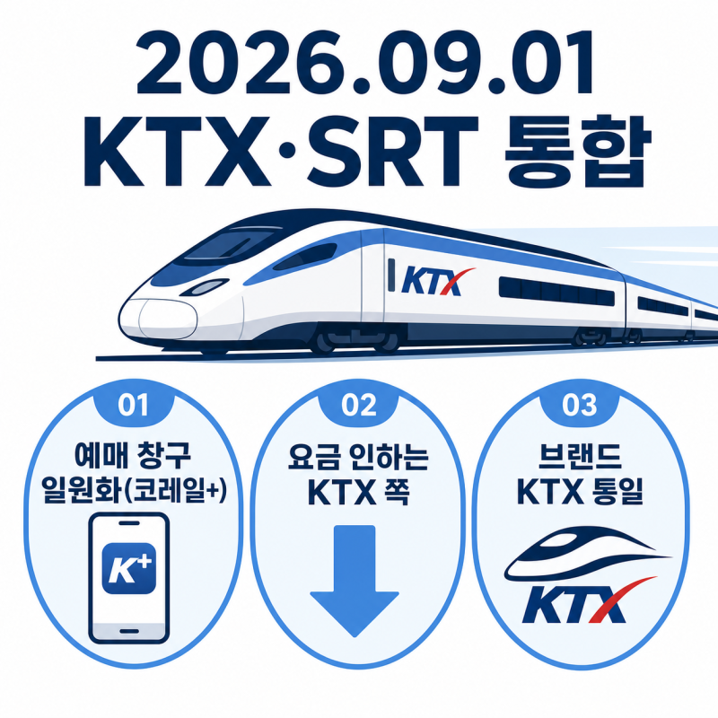 KTX SRT 통합 9월 1일, 요금·예매·추석표 날짜별 정리