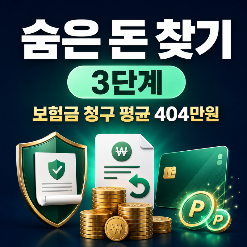 숨은 돈 찾기 3단계, 보험금 청구 평균 404만원…삼쩜삼·카드포인트는 다릅니다