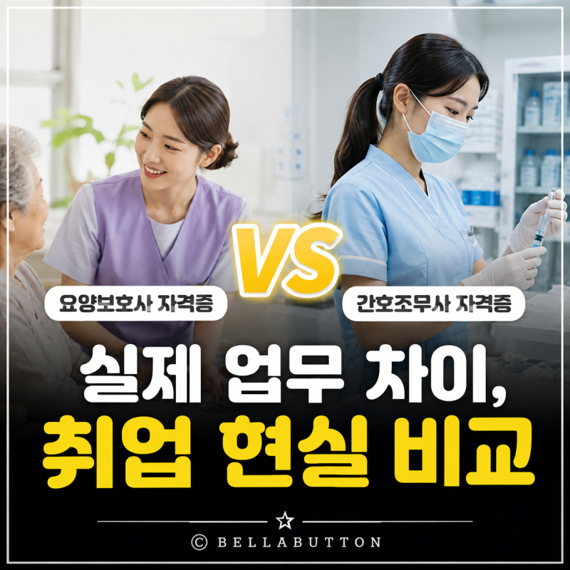 요양보호사 자격증 VS 간호조무사 자격증 실제 업무 차이, 취업 현실 비교