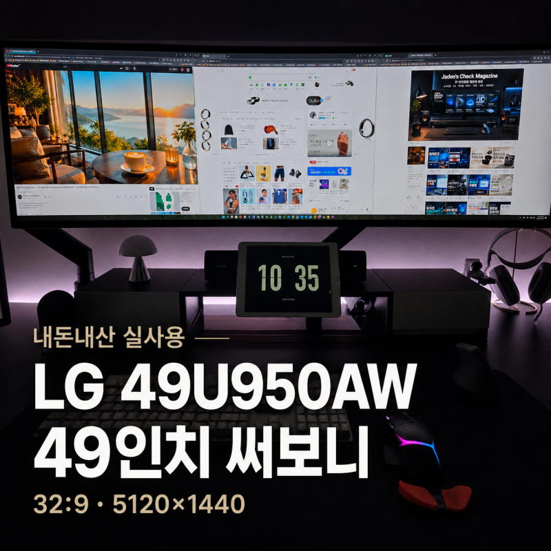 ️ LG 49U950AW 후기｜49인치 32:9 멀티태스킹 실제 사용 장단점