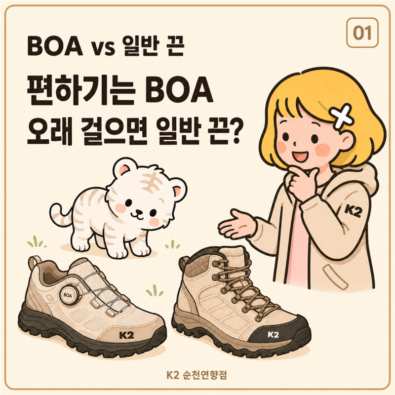 보아 다이얼 vs 일반 등산화끈, 로우컷·미드컷과 오르막·내리막에서 뭐가 다를까?