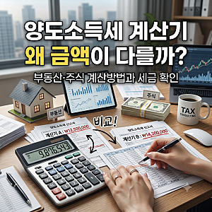 양도소득세 계산기 왜 금액이 다를까? 부동산·주식 계산방법과 세금 확인