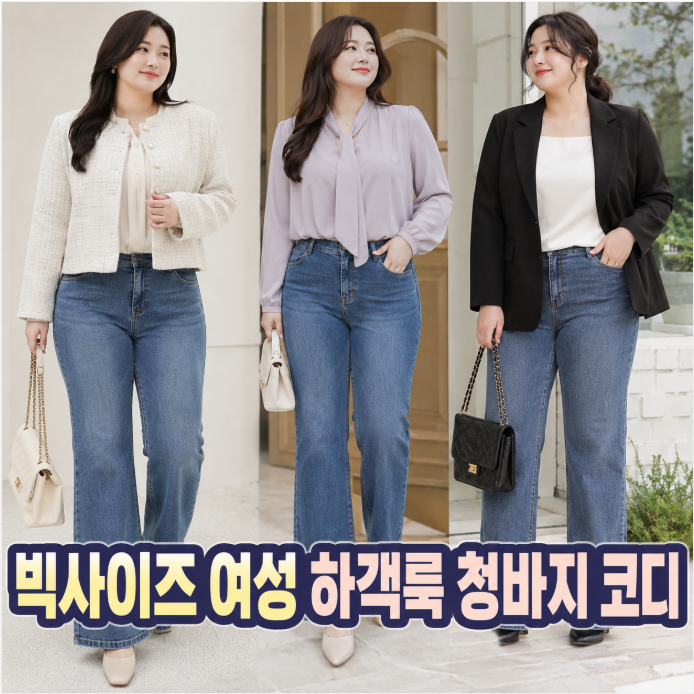 빅사이즈 여성 하객룩 청바지 코디 여름과 가을에 어울리는 4가지 스타일