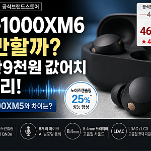소니 WF-1000XM6 살 만할까? 46만9천원 가격·노이즈캔슬링·XM5 차이 총정리