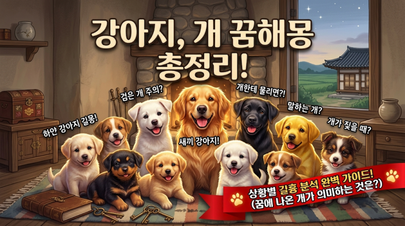 개 강아지 나오는 꿈해몽 총정리 개한테 물리는 꿈 하얀 강아지 검은 개 상황별 완벽 분석