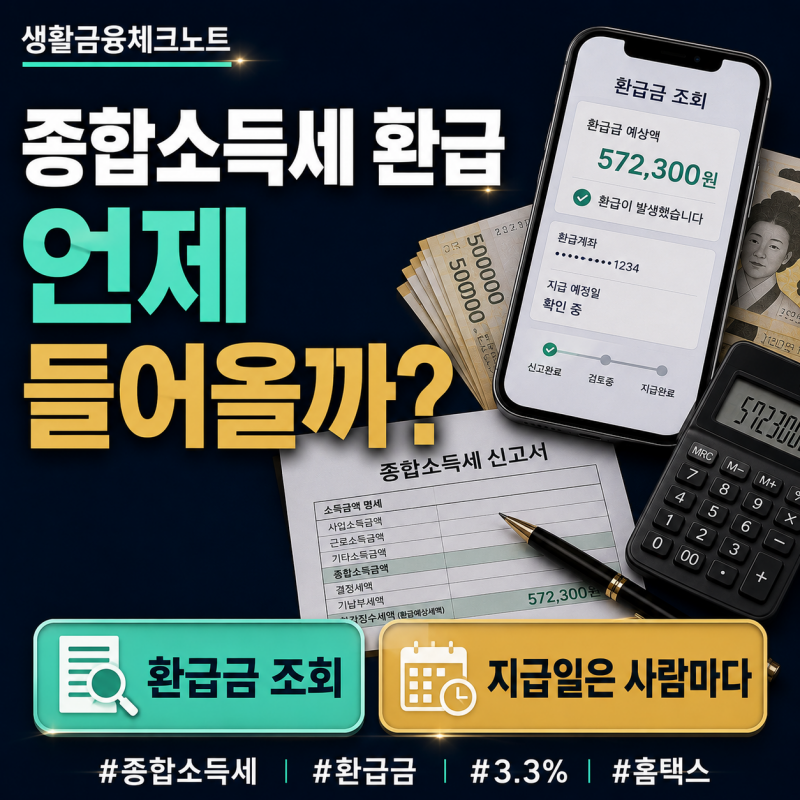 2026 종합소득세 환급일 언제? 환급금 조회와 늦어지는 이유까지