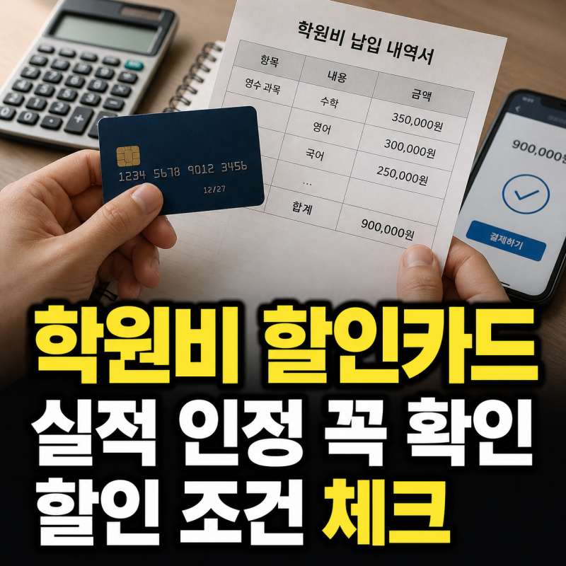 학원비 할인카드 선택 전 꼭 볼 실적 인정과 할인 조건