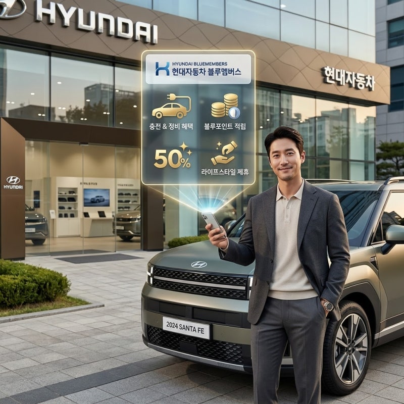 현대자동차 블루멤버스 포인트 적립 및 사용처 총정리: 8년 8회 무상정기점검 혜택 가이드