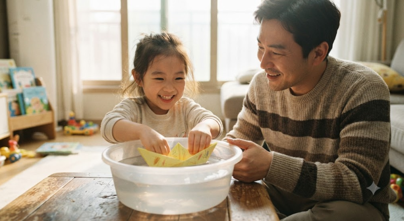 아이의 첫 종이 접기 : 5살 첫째와 비행기·배 만들기로 보낸 주말 육아 일상 ✈️