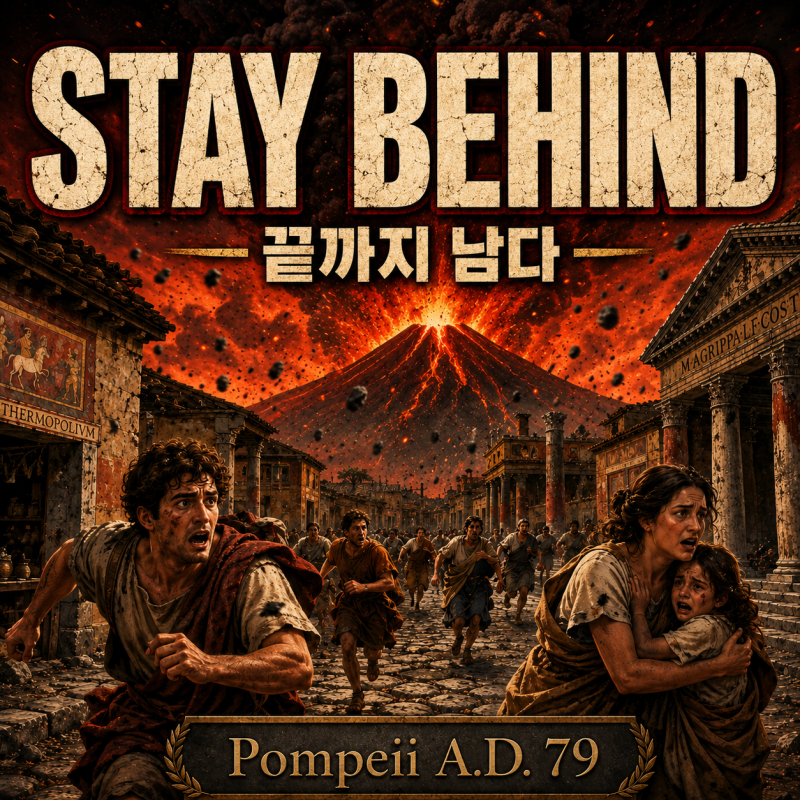 Stay Behind 뜻은? 폼페이 최후의 날로 배우는 영어