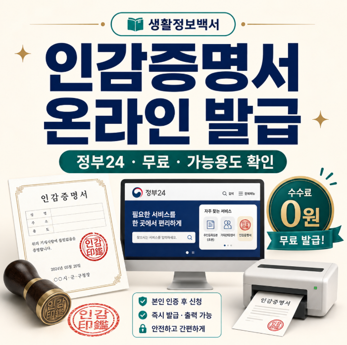 인감증명서 온라인 발급 방법｜정부24 무료·가능한 용도·방문해야 하는 경우