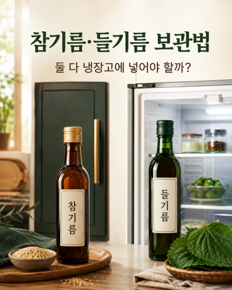 참기름·들기름 보관법｜둘 다 냉장고에 넣어야 할까?