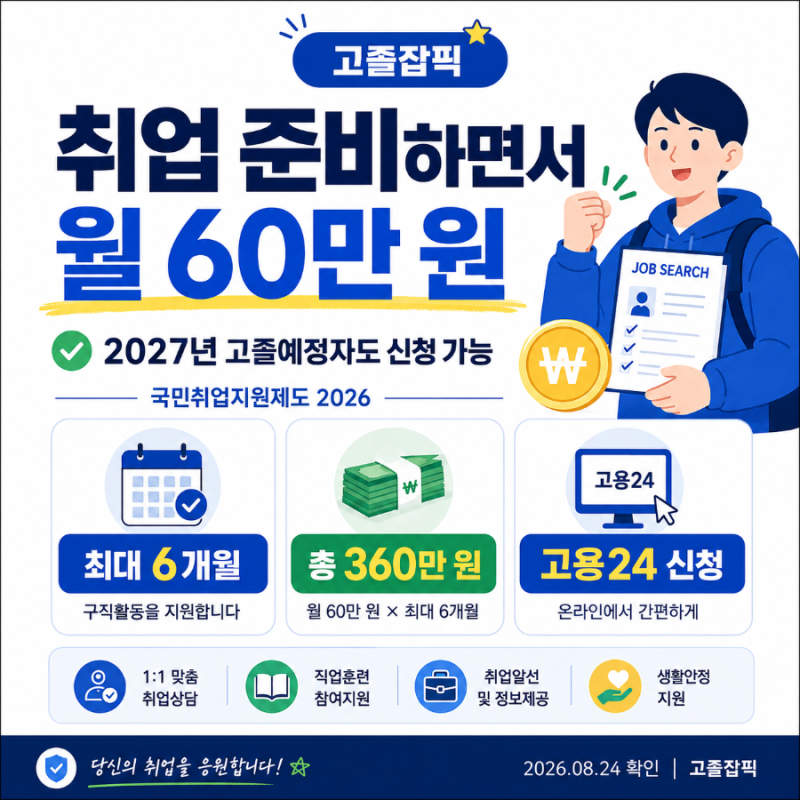 취업 준비하면서 월 60만 원 받습니다｜2027년 고졸예정자도 신청 가능한 국민취업지원제도