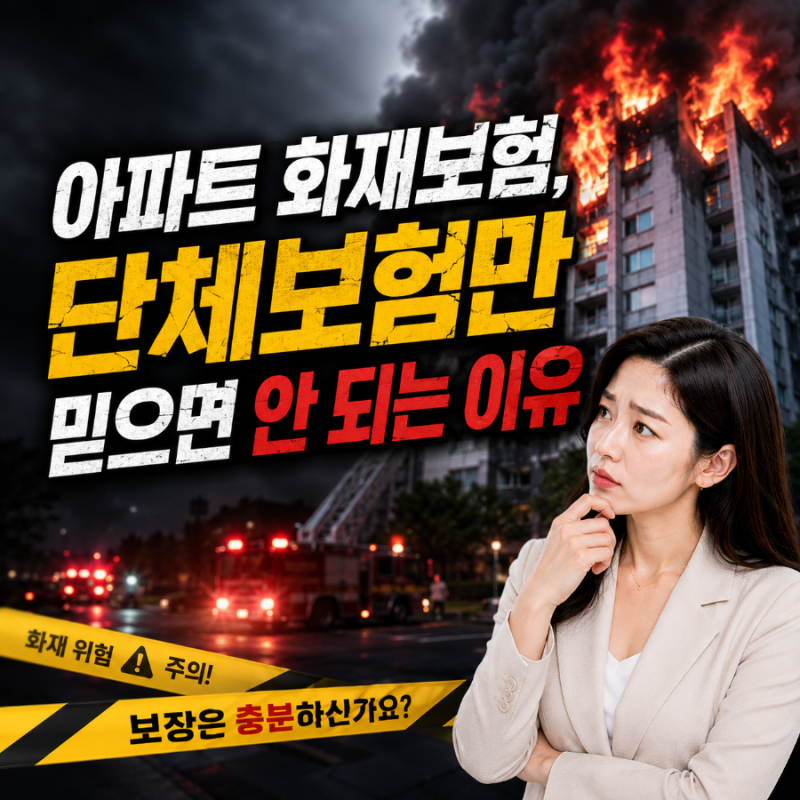 아파트 화재보험 단체보험만 믿으면 안 되는 이유