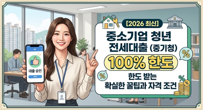 [2026 최신] 중소기업 청년 전세대출(중기청) 100% 한도 받는 확실한 꿀팁과 자격 조건