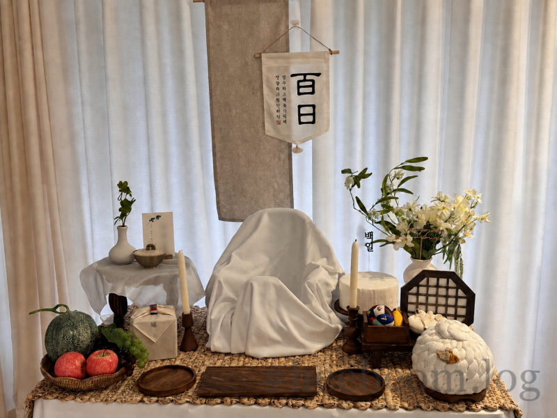 [백일상준비(3)] 백일상 대여 - 땡스투베베 다복 백일상 구성, 범보의자 대여, 백일상 세트