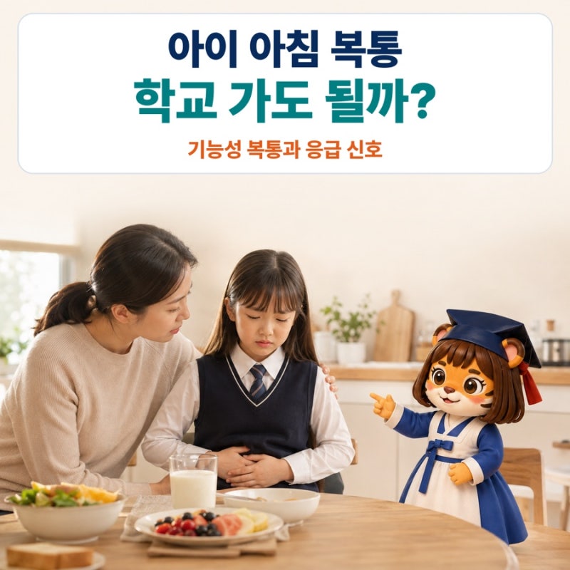 아이 아침 복통, 학교 가도 될까?｜기능성 복통과 응급 신호