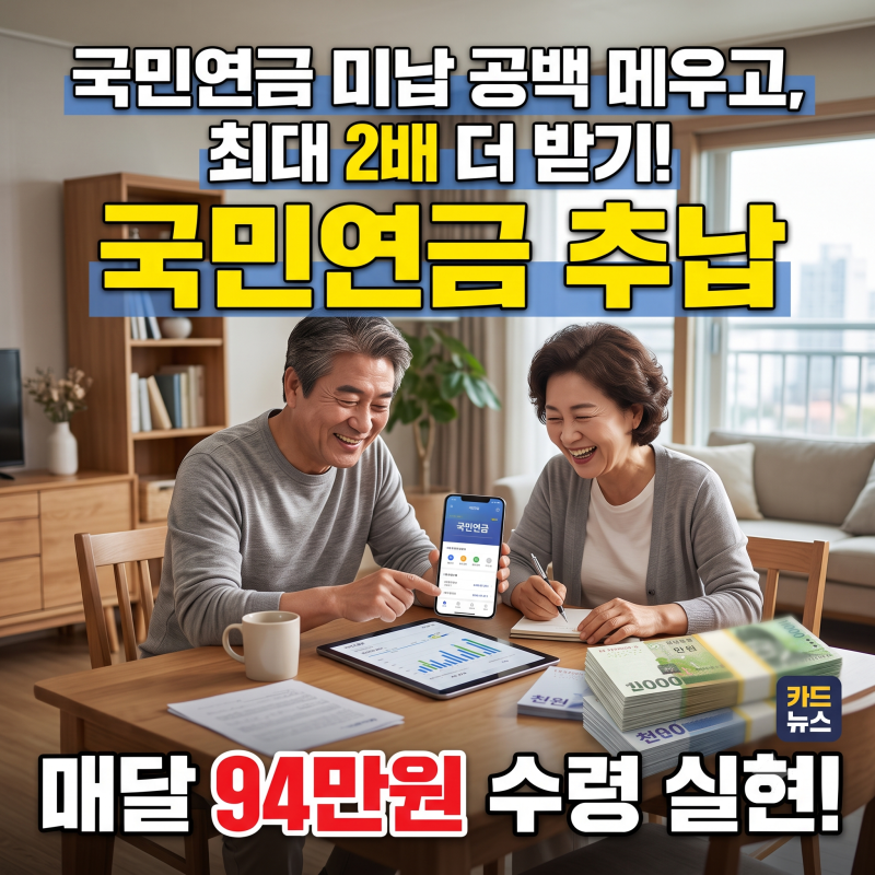 국민연금 추납, 2배 더 받는 이유 3가지와 신청 꿀팁 (ft. 수령액 극대화 전략)