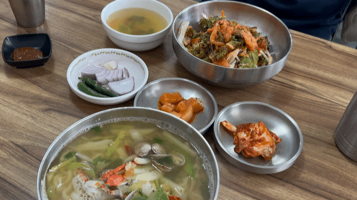 울산 산하동 강동몽돌해변 맛집 | 정자 해물 손칼국수(물회, 회비빔국수, 해물칼국수)