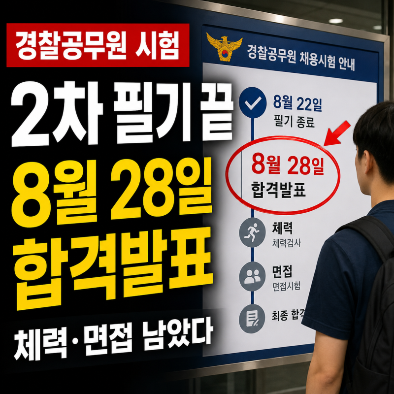 경찰공무원 시험, 2차 필기는 8월 22일 이미 끝났다… 8월 28일 합격발표부터 체력·면접까지 ....