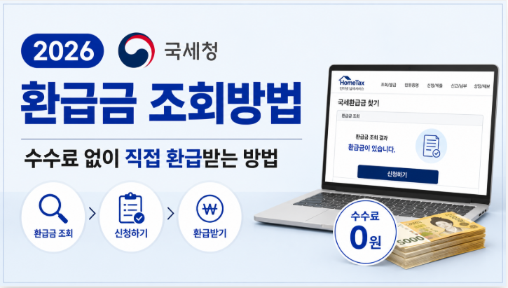 2026 국세청 환급금 조회방법 | 수수료 없이 직접 환급받는 방법