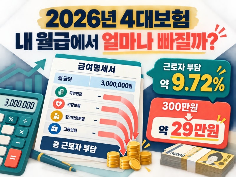 2026년 4대보험 요율 확인할 사실 6가지 (+ 급여명세서 공제 | 보험료 계산 | 국민연금 상한액 | ....