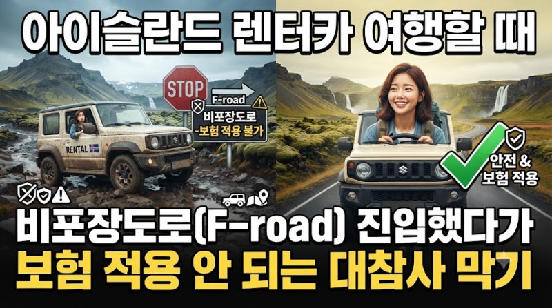 아이슬란드 렌터카 여행할 때 비포장도로 진입했다가 보험 안되는 참사 막기